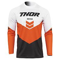 картинка Майка кроссовая THOR Sector Chevron blk/wh/orange XL 2910-6448 XL от магазина moto-bazar61.ru