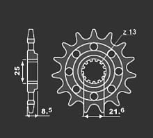 картинка Звезда ведущая PBR565.13 (JTF565.13) от магазина moto-bazar61.ru
