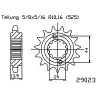 картинка Звезда ведущая ESJOT 29023-17 VT750 98-06 от магазина moto-bazar61.ru
