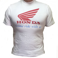 Майка HONDA (Come ride with us) white S 561
