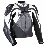 Куртка STR кожа CHALLENGER (чёрный белый, XL)