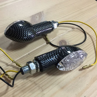 Поворотники на ножке EMGO Luna Carbon/Clear LED 61-75352