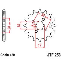картинка Звезда ведущая JT JTF253.15 от магазина moto-bazar61.ru