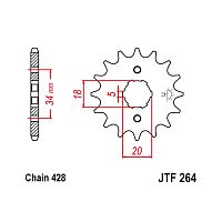 картинка Звезда ведущая JT JTF264.14 от магазина moto-bazar61.ru