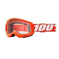 Очки кроссовые 100% STRATA 2 Orange/clear lens 50027-00005 фото сбоку | Moto-Bazar