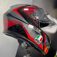 картинка Шлем AGV K3 Striga matt.black/grey/red L 2118381001-018 L от магазина moto-bazar61.ru