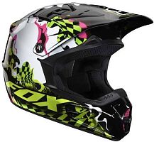 картинка Шлем FOX V1 CHECKED OUT WHITE/BLACK L от магазина moto-bazar61.ru
