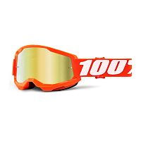Очки кроссовые 100% STRATA 2 Orange/mirror gold lens 50028-00005 фото сбоку | Moto-Bazar