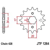 картинка Звезда ведущая JT JTF1264.15 от магазина moto-bazar61.ru
