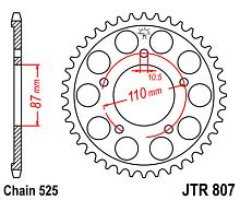 картинка Звезда ведомая JT JTR807.45 от магазина moto-bazar61.ru