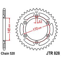 картинка Звезда ведомая JT JTR828.47 от магазина moto-bazar61.ru