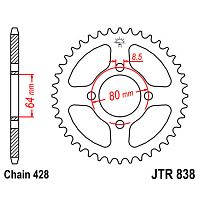 картинка Звезда ведомая JT JTR838.43 от магазина moto-bazar61.ru