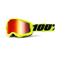 Очки кроссовые 100% STRATA 2 FluoYellow/mirror red lens 50028-00003 фото сбоку | Moto-Bazar