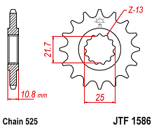 картинка Звезда ведущая JT JTF1586.17 от магазина moto-bazar61.ru