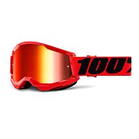 Очки кроссовые 100% STRATA 2 Red/mirror red lens 50028-00004 фото сбоку | Moto-Bazar