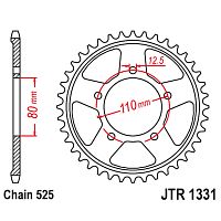 картинка Звезда ведомая JT JTR1331.42ZBK от магазина moto-bazar61.ru