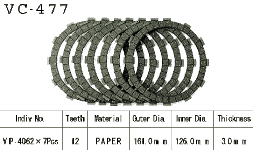 картинка Диск сцепления VESRAH VC-477 от магазина moto-bazar61.ru