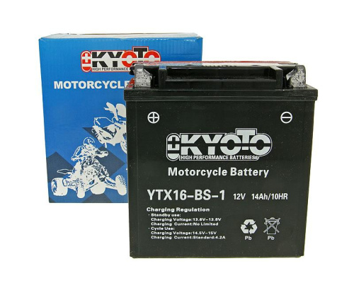 картинка АКБ KYOTO YTX16-BS-1 от магазина moto-bazar61.ru