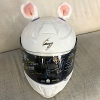 картинка Ушки на шлем white/pink на присоске uhi-pw от магазина moto-bazar61.ru