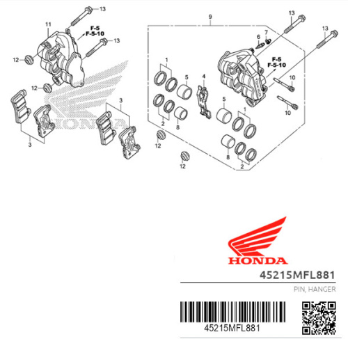 картинка Болт HONDA 45215-MFL-881 от магазина moto-bazar61.ru