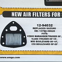 картинка Воздушный фильтр EMGO Suzuki VL800 M50/C50 09-20 13780-39G20 12-94032 от магазина moto-bazar61.ru