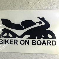 картинка Наклейки CRAZY IRON на авто Biker on Board black 608 от магазина moto-bazar61.ru
