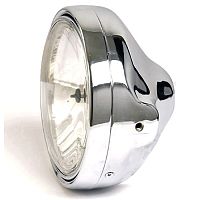 картинка Фара LTD British-Style chrome headlamp 7 inch H4, E-mark от магазина moto-bazar61.ru