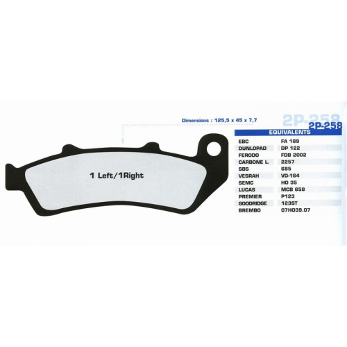 картинка Тормозные колодки Nissin 2P-258ST от магазина moto-bazar61.ru