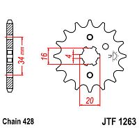 картинка Звезда ведущая JT JTF1263.16 от магазина moto-bazar61.ru