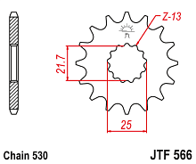 картинка Звезда ведущая JT JTF566.14 от магазина moto-bazar61.ru