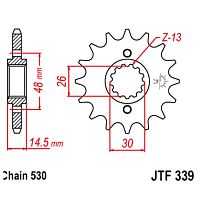 картинка Звезда ведущая JT JTF339.16RB от магазина moto-bazar61.ru