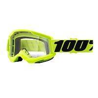 Очки кроссовые 100% STRATA 2 FluoYellow/clear lens 50027-00003 фото сбоку | Moto-Bazar