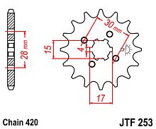 картинка Звезда ведущая JT JTF253.14 от магазина moto-bazar61.ru