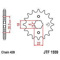 картинка Звезда ведущая JT JTF1559.14 от магазина moto-bazar61.ru