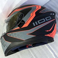 Шлем IXS HX1100 2.2 blk.matt/wh/red M X14082-M32-M фото вид спереди | Moto-Bazar