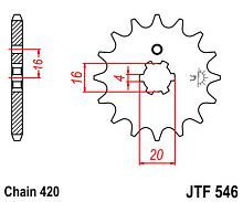 картинка Звезда ведущая JT JTF546.13 от магазина moto-bazar61.ru