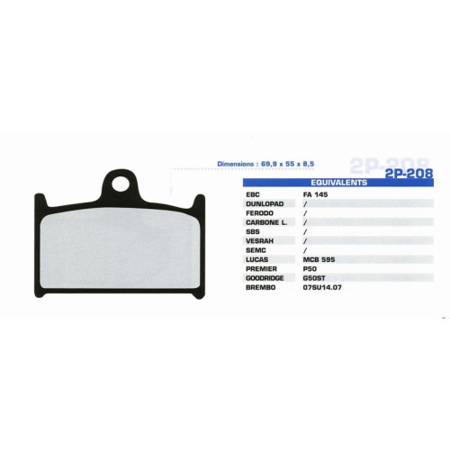 картинка Тормозные колодки Nissin 2P-208NS от магазина moto-bazar61.ru