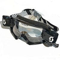 Очки кроссовые SCOTT Hustle MX WFS blk/white clear SC-262593-1007113 фото сбоку | Moto-Bazar