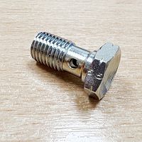 картинка Болт тормозной одинарный 10*1,25mm chrome 23023 от магазина moto-bazar61.ru
