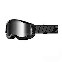 Очки кроссовые 100% STRATA 2 blk/mirror silver lens 50028-00001 фото сбоку | Moto-Bazar