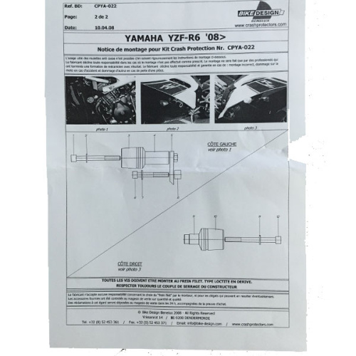 картинка Слайдеры CRASH-PROTECTION R6 08-16 CPYA-022-B от магазина moto-bazar61.ru фото 2