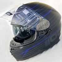 Шлем IXS HX1100 2.1 blk/matt/blue M X14075-M34-M фото вид спереди | Moto-Bazar
