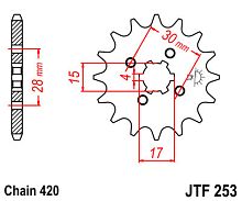картинка Звезда ведущая JT JTF253.16 от магазина moto-bazar61.ru