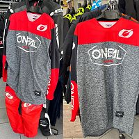 Мотобрюки+джерси ONEAL grey/blk/red L 29747 L фото оригинальные | Moto-Bazar
