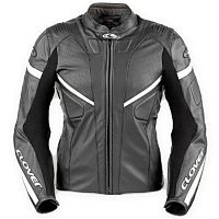 картинка Куртка CLOVER кожа R7 BLACK/WHITE 54 от магазина moto-bazar61.ru