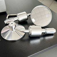 картинка Зеркала CNC Silver в руль вместо грузиков CAFERACER SH-5521-YX от магазина moto-bazar61.ru