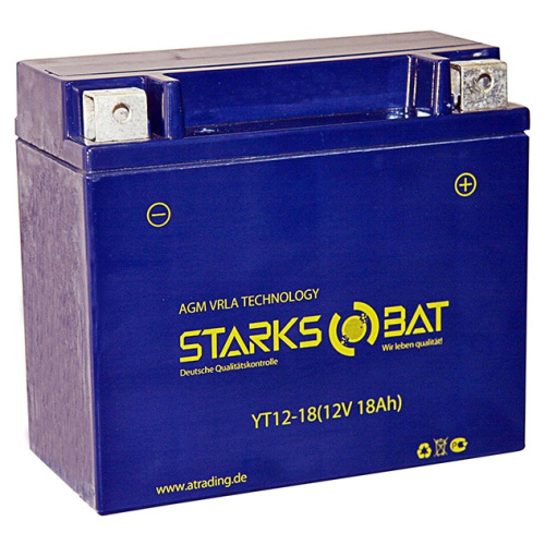картинка АКБ STARKSBAT YT12-18 (YTX20L-BS/YB16C-LB) 13737 от магазина moto-bazar61.ru