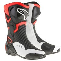 картинка Мотоботы ALPINESTARS S-MX 6 V2 44 blk/red/fl.wht 2223017-1321-44 44 от магазина moto-bazar61.ru