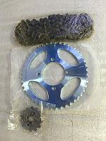 картинка Цепь+звёзды YAMAHA YBR125 04-09 11551 от магазина moto-bazar61.ru