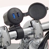 картинка Розетка SHOW CHROME USB 2-ная 13-208 от магазина moto-bazar61.ru